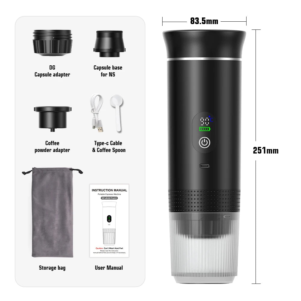 Cafetera Inalambrica Portatil para Espresso